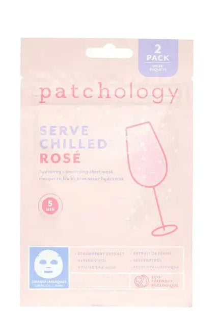 Serve Chilled Rosé Hydrating Sheet Mask | Patchology (2 Pack) - Patchology - Cloud Nine Pajamas