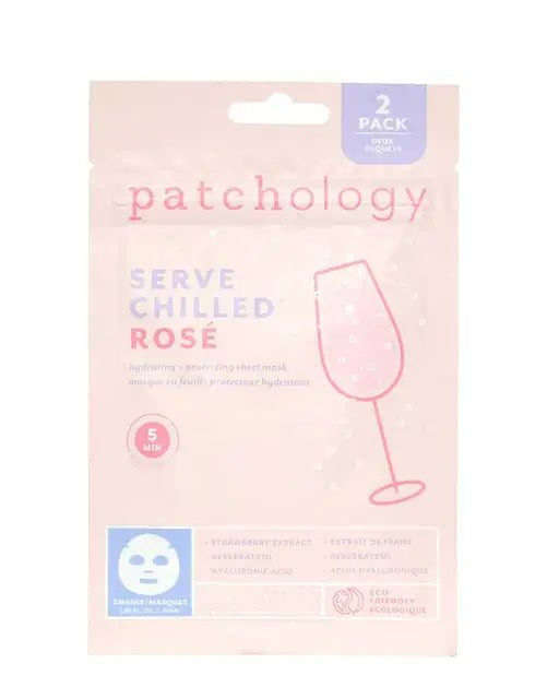 Serve Chilled Rosé Hydrating Sheet Mask | Patchology (2 Pack) - Patchology - Cloud Nine Pajamas