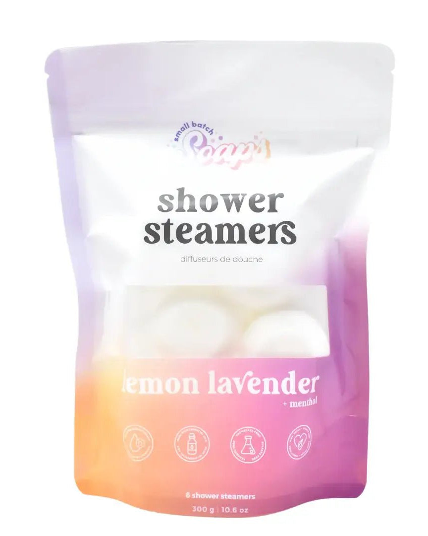Shower Steamer 2pk Lemon Lavender packaging featuring aromatic steamers for a spa-like shower experience.