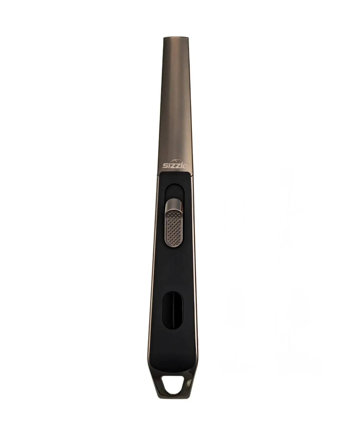 black rechargeable butane free plasma arc lighter by SIZZLE Sizzle LUX USB Rechargeable Plasma Arc Lighter | Black, Walnut or Oak Wood Grain