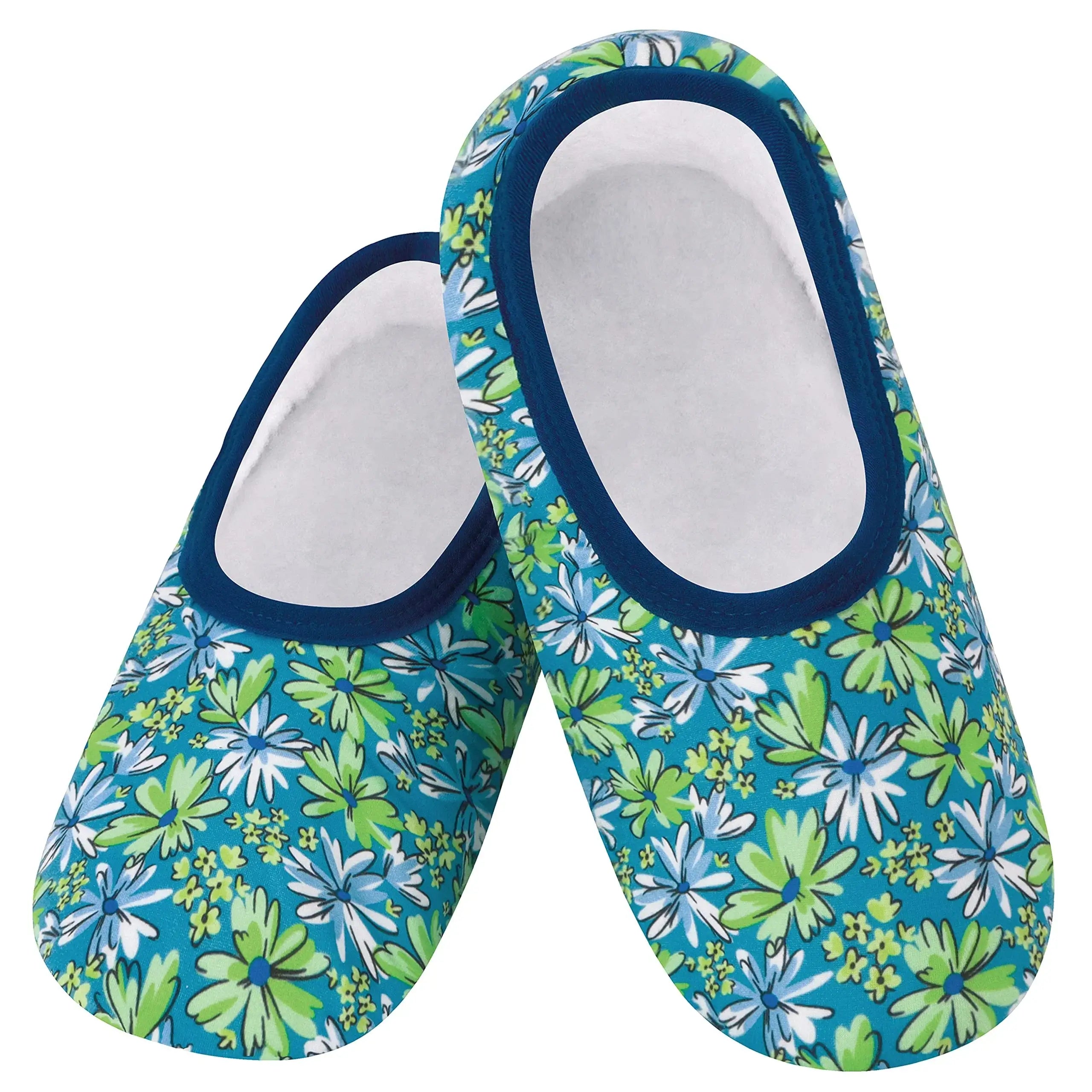 SNOOZIES Skinnies Lightweight Slipper Socks sketch daisies
