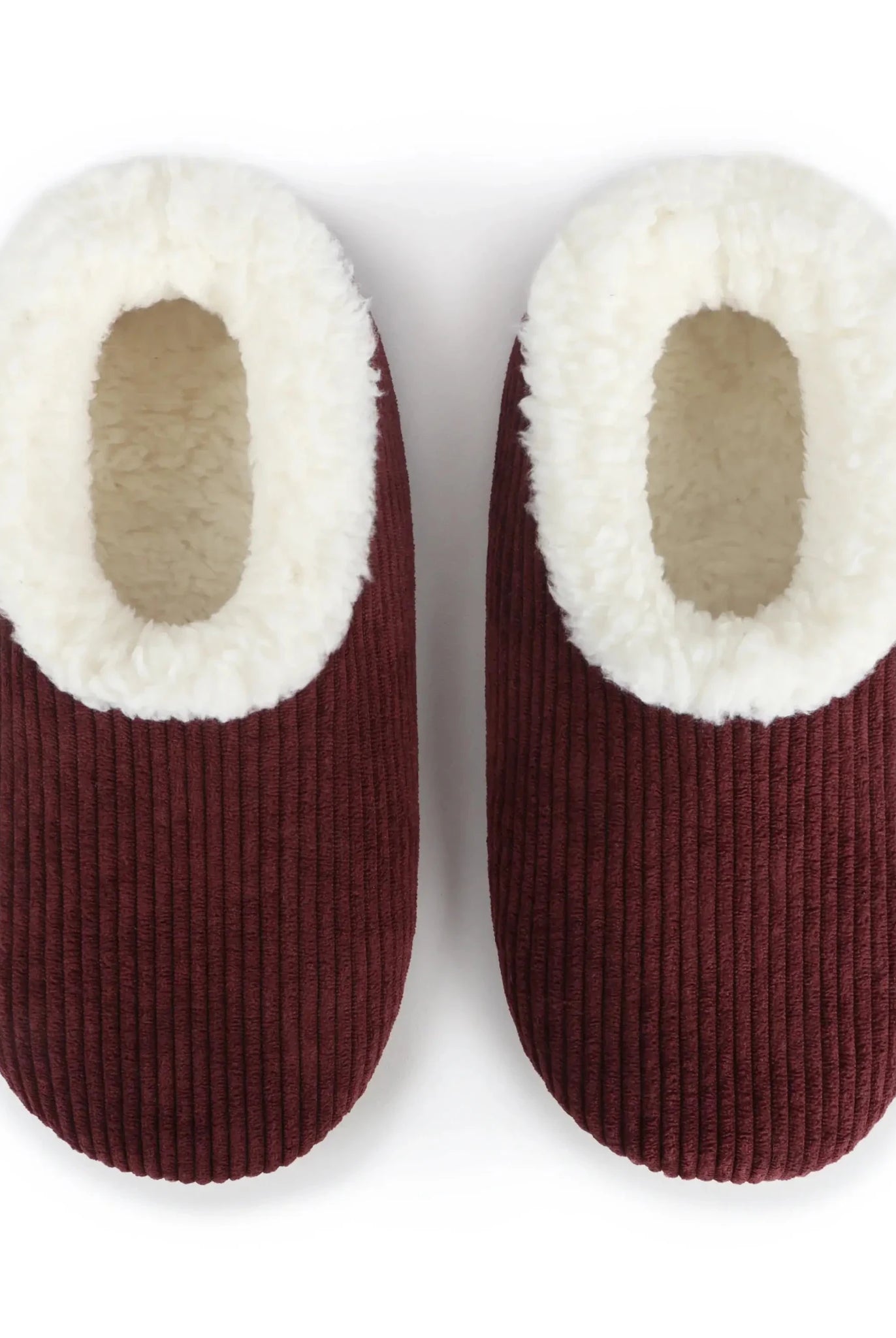 Snoozies Plush COZY Slipper Socks Cozy Corduroy Cabernet