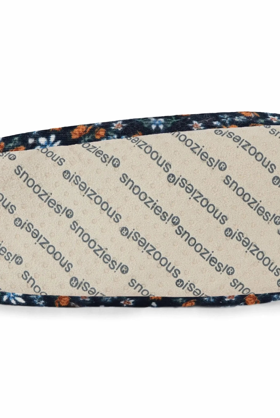 Snoozies Plush COZY Slipper Socks floral corduroy navy