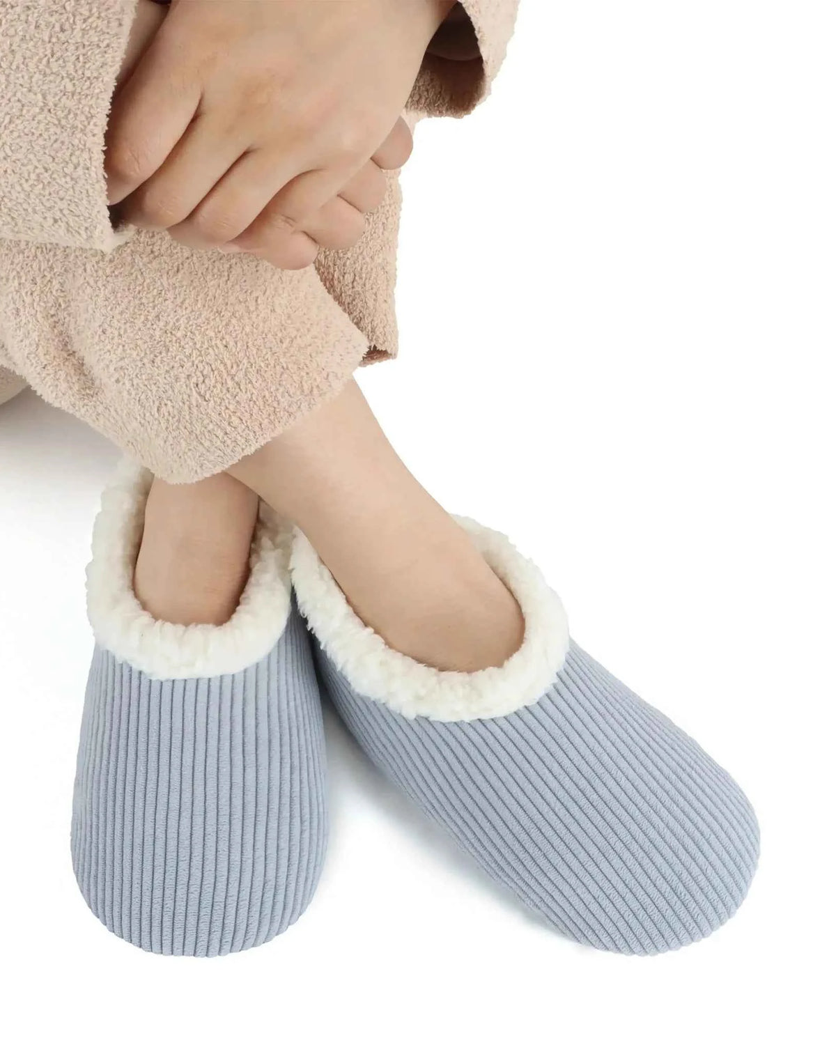Snoozies Corduroy Memory Foam Plush Slippers