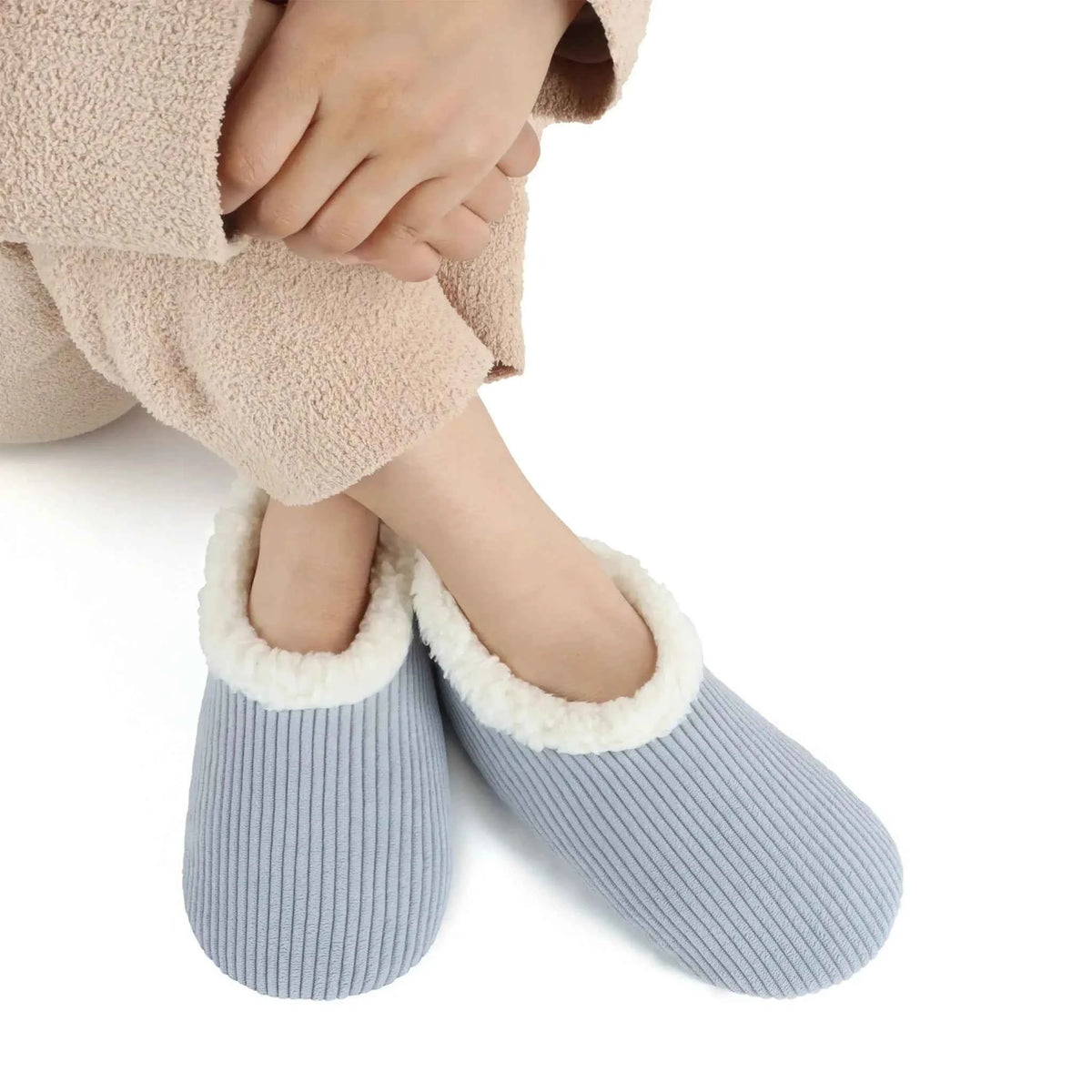 Snoozies Corduroy Memory Foam Plush Slippers