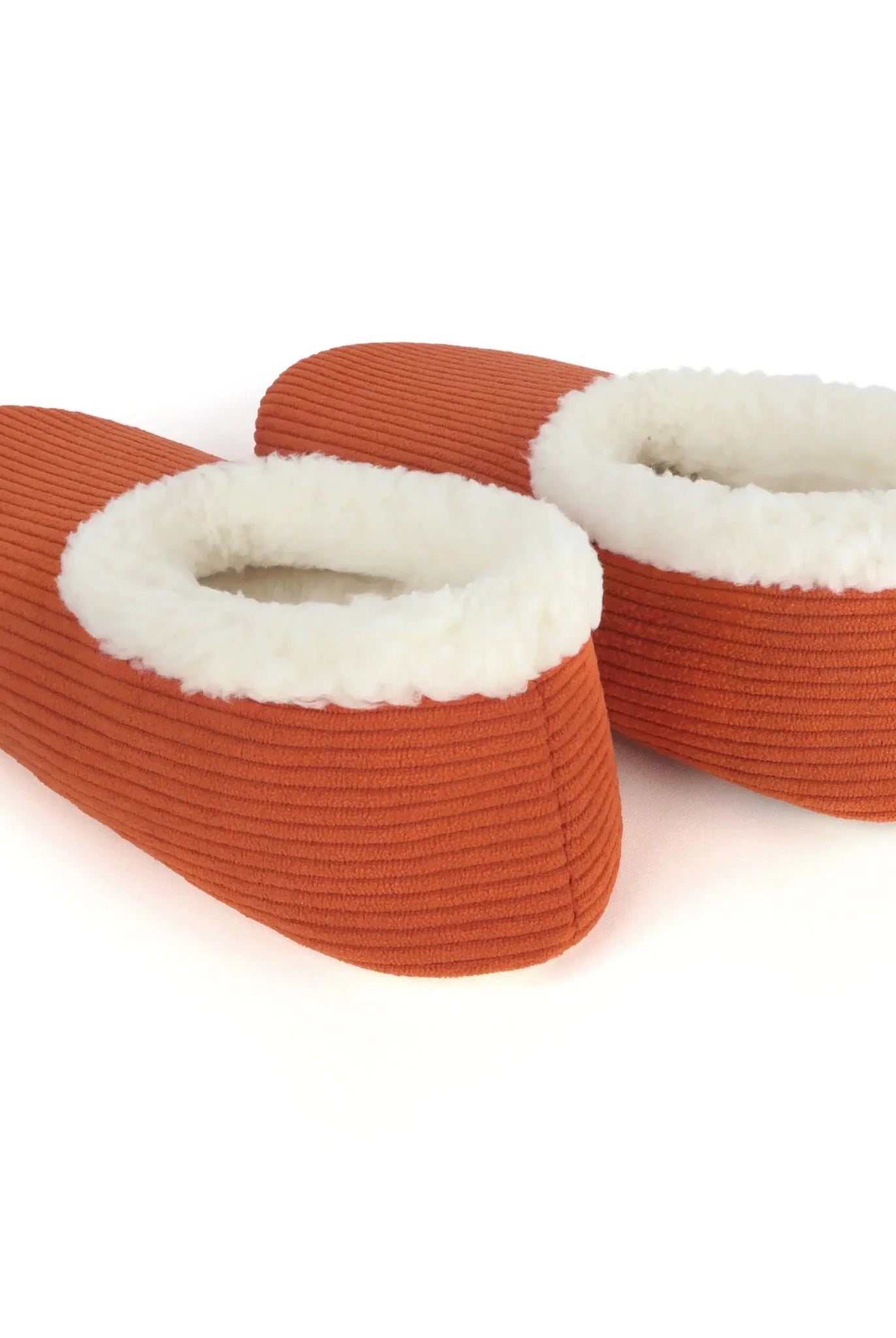 Snoozies Plush COZY Slipper Socks Cozy Corduroy rust