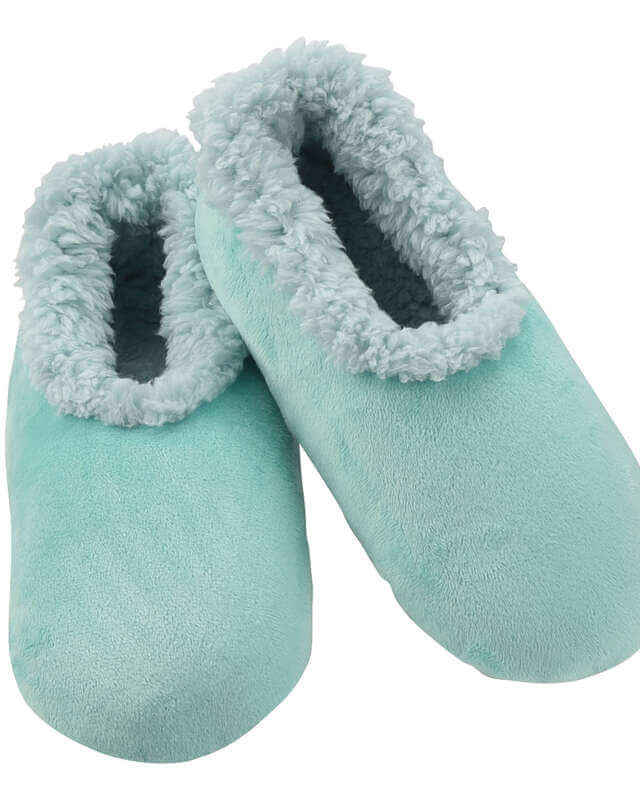 Snoozies Plush COZY Slipper Socks soft plush green