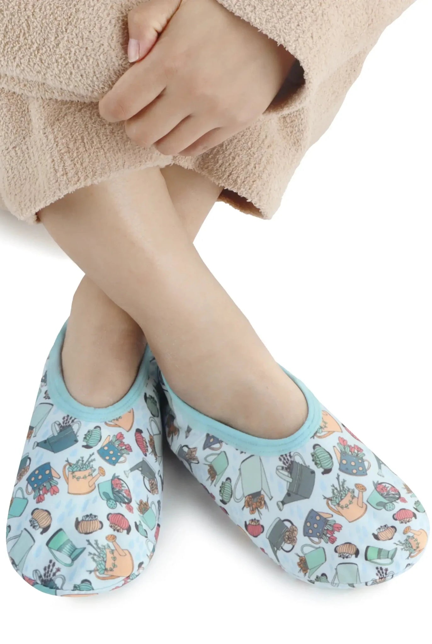 Snoozies Skinnies Lightweight Slipper Socks with Non - Skid Soles & Sherpa Lining - Snoozies - Cloud Nine Pajamas