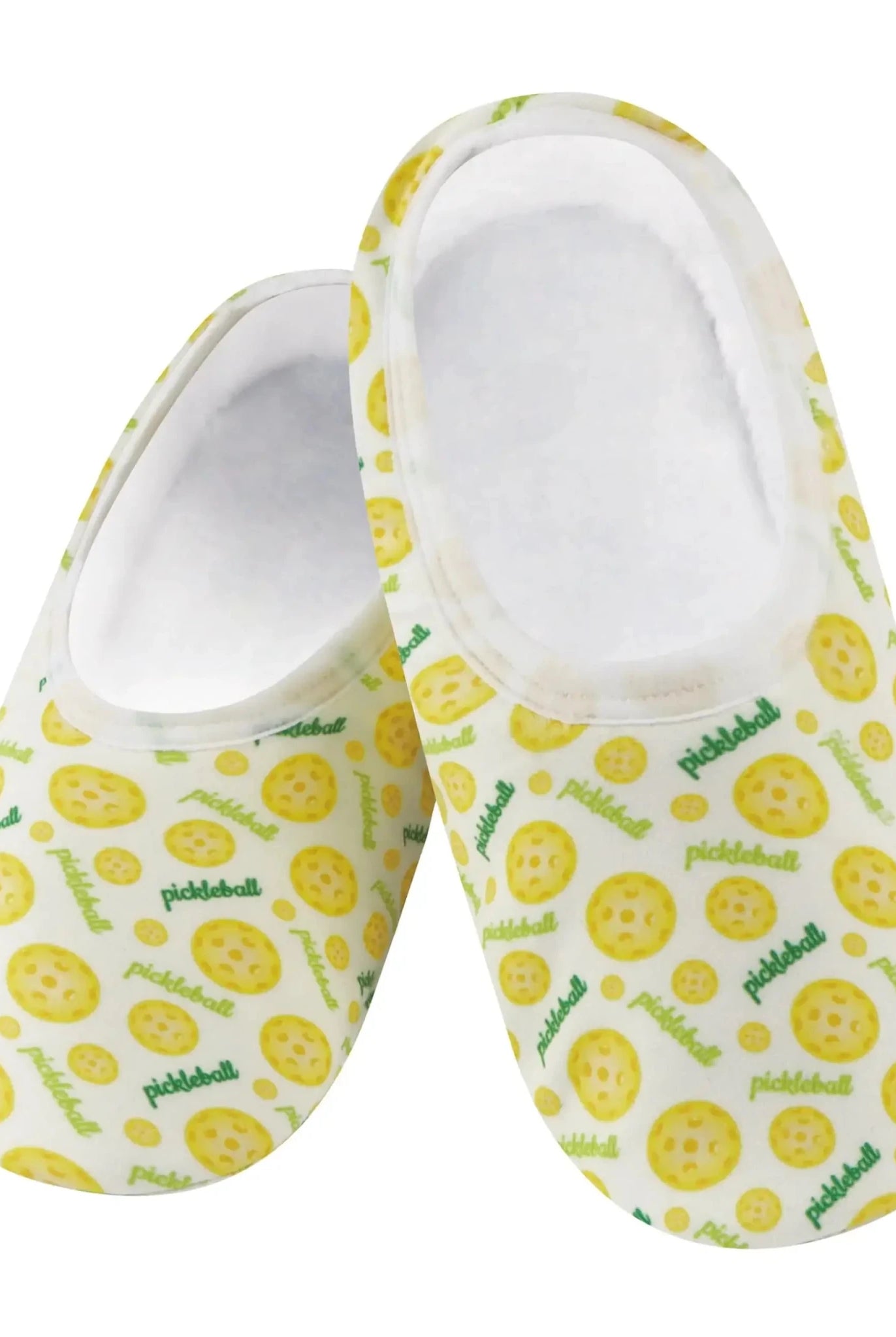 Snoozies Skinnies Lightweight Slipper Socks in Pickleball Print - Non-skid Soles