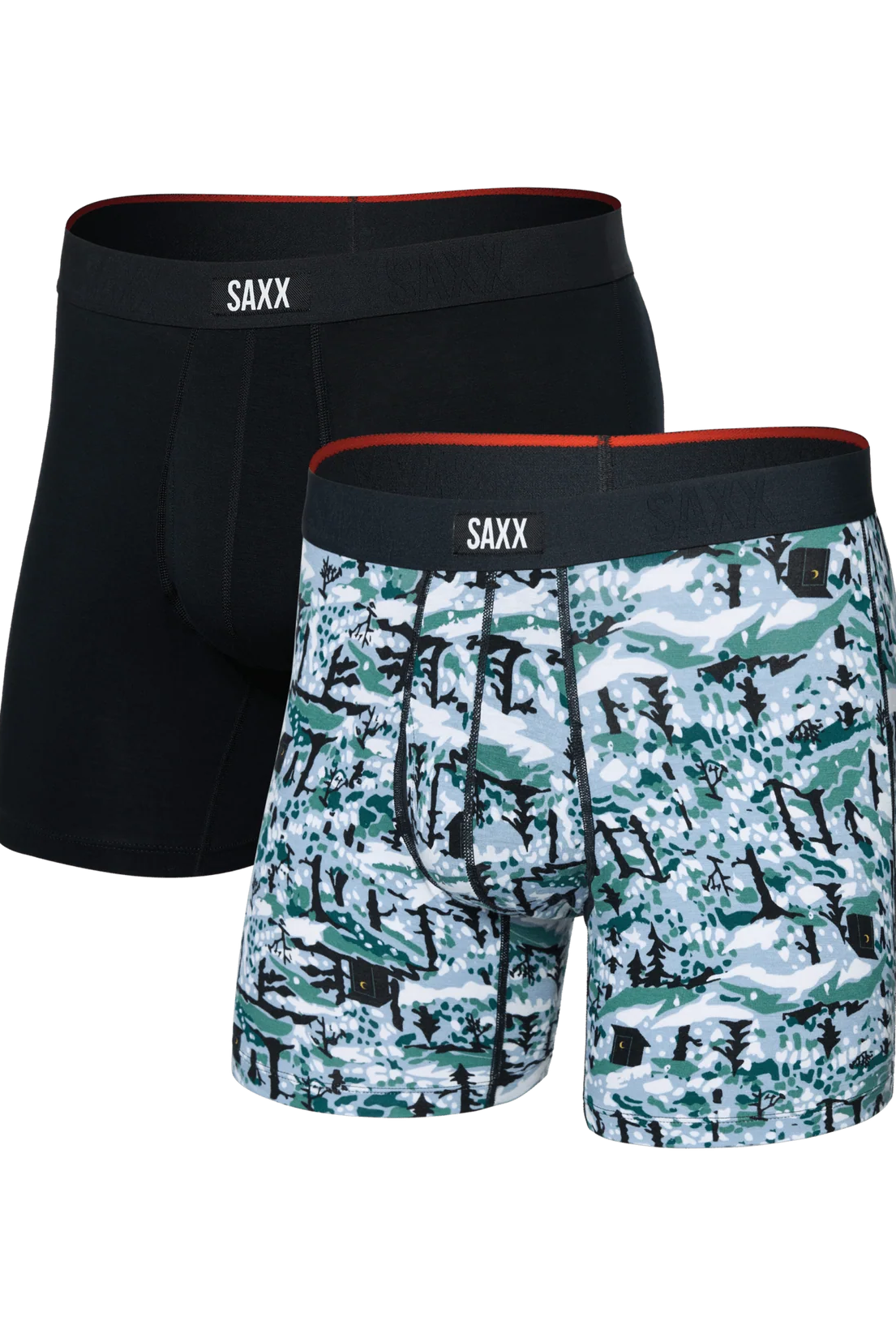 men's comfort boxer briefs with ball pouch technology by saxx - 2 pack gift box in snow shadow