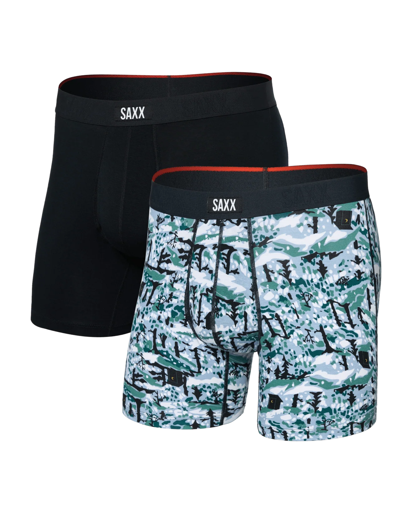 men's comfort boxer briefs with ball pouch technology by saxx - 2 pack gift box in snow shadow