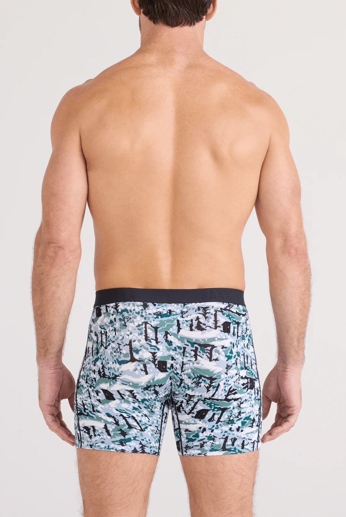 men's comfort boxer briefs with ball pouch technology by saxx - 2 pack gift box in snow shadow