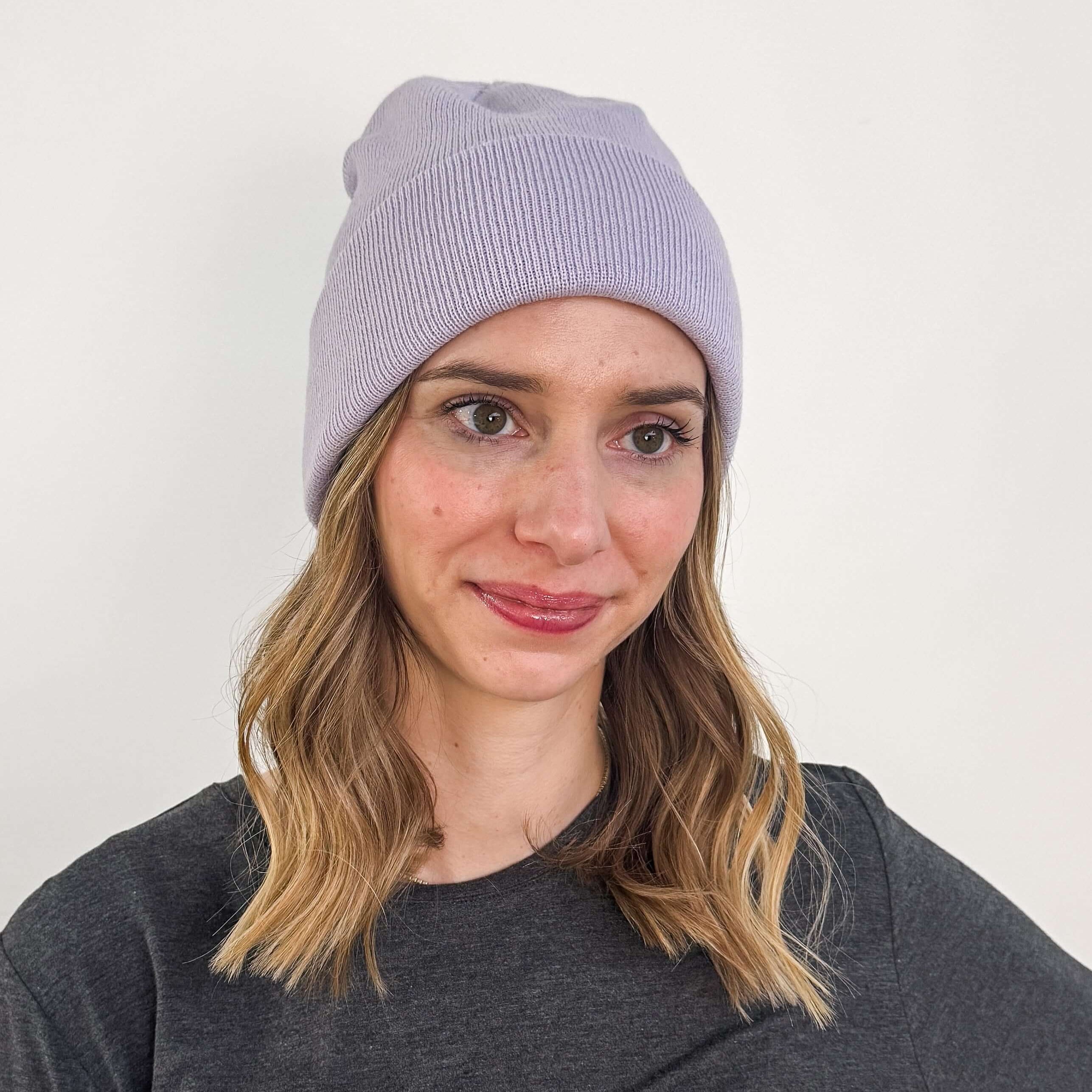 lilac unisex knit sold beanie toque for winter by Gertex