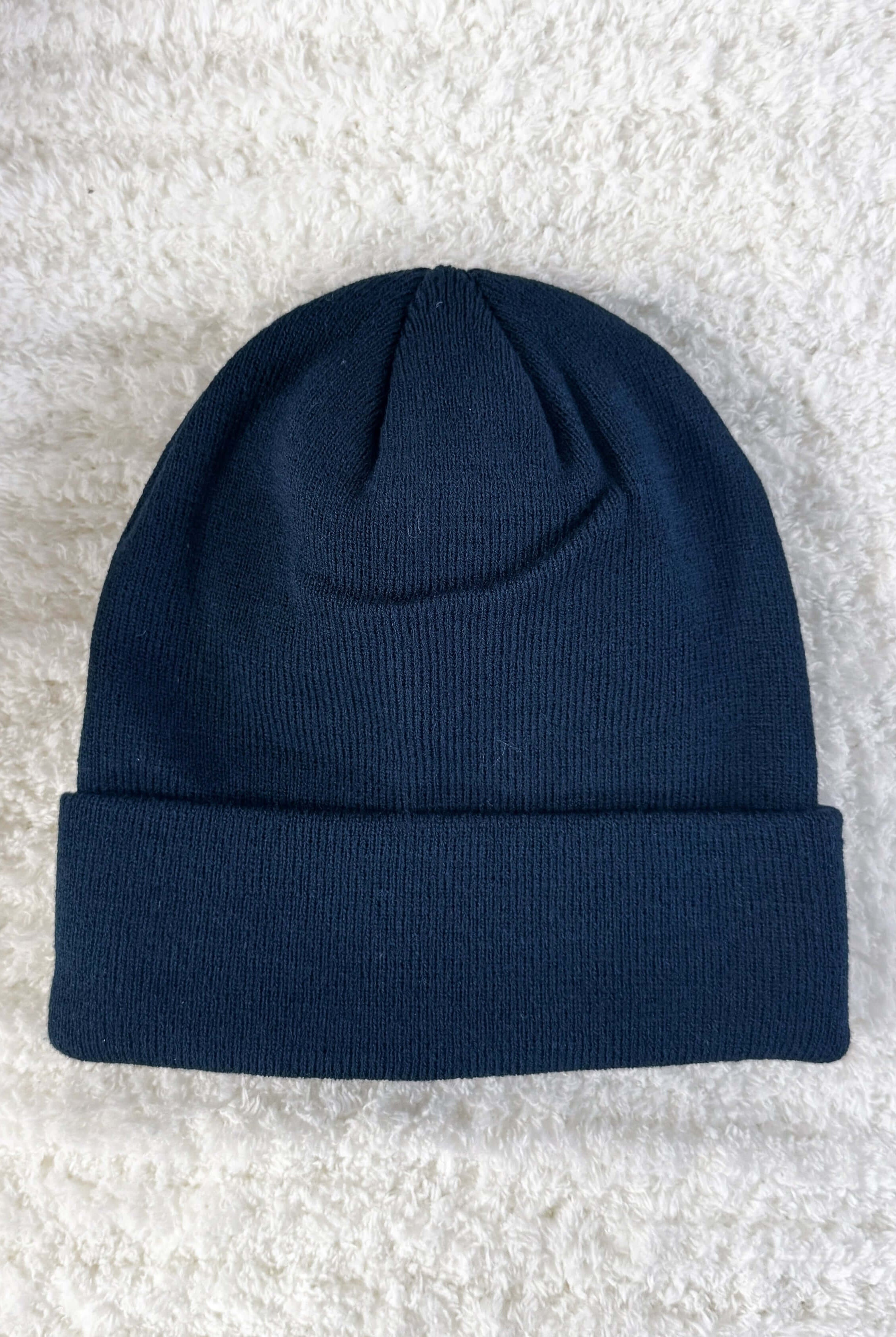 navy unisex knit sold beanie toque for winter by Gertex