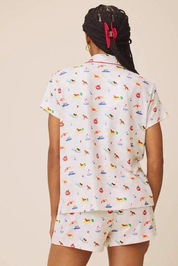 SPLENDID — Flora Pillowsoft Short Set | Tossed Fruit Flora & Beach Dogs Flora - Splendid - Cloud Nine Pajamas