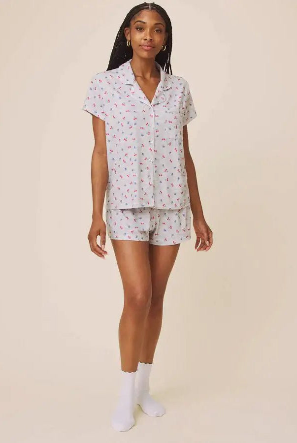 SPLENDID — Flora Pillowsoft Short Set | Tossed Fruit Flora & Beach Dogs Flora - Splendid - Cloud Nine Pajamas