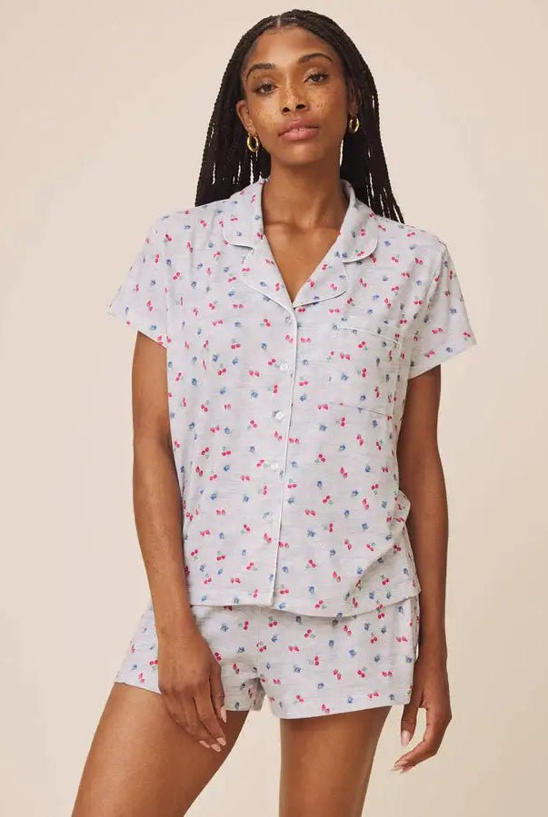 SPLENDID — Flora Pillowsoft Short Set | Tossed Fruit Flora & Beach Dogs Flora - Splendid - Cloud Nine Pajamas