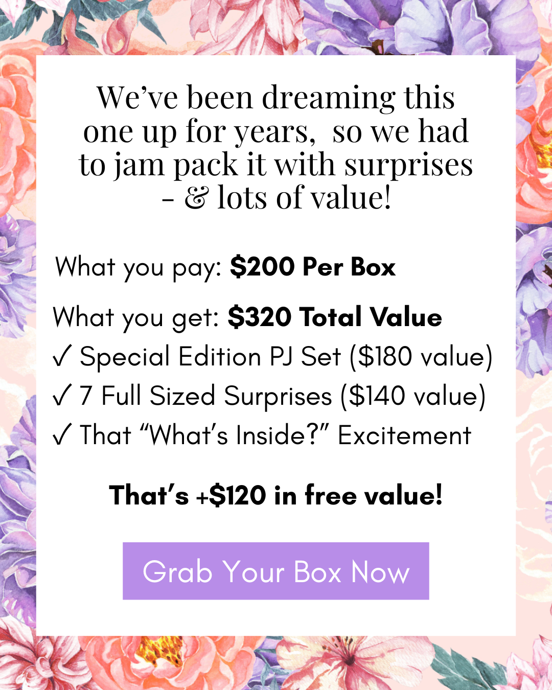 The Dreamer's Club Seasonal Box offers $320 total value for $200 with surprises and special edition items.