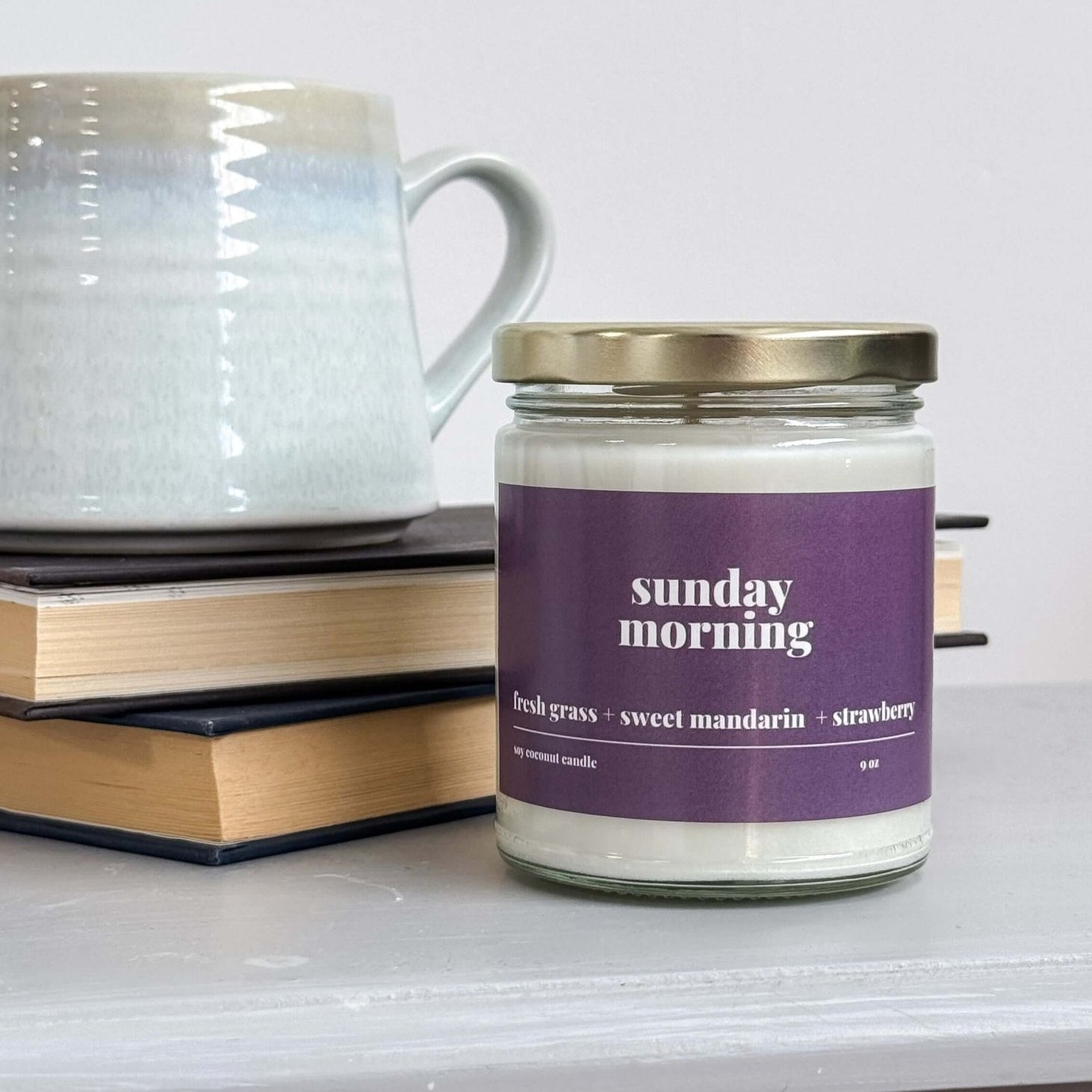 Sunday Morning 9oz Candle | Fresh Grass + Sweet Mandarin + Strawberry