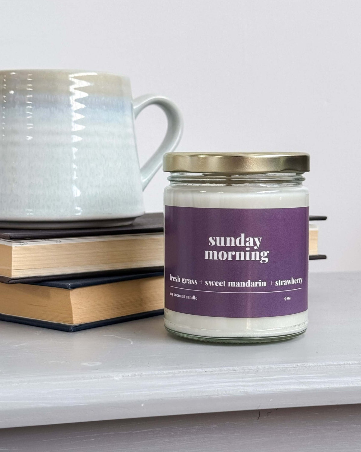 Sunday Morning 9oz Candle | Fresh Grass + Sweet Mandarin + Strawberry