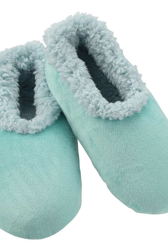 Snoozies Plush COZY Slipper Socks soft plush green