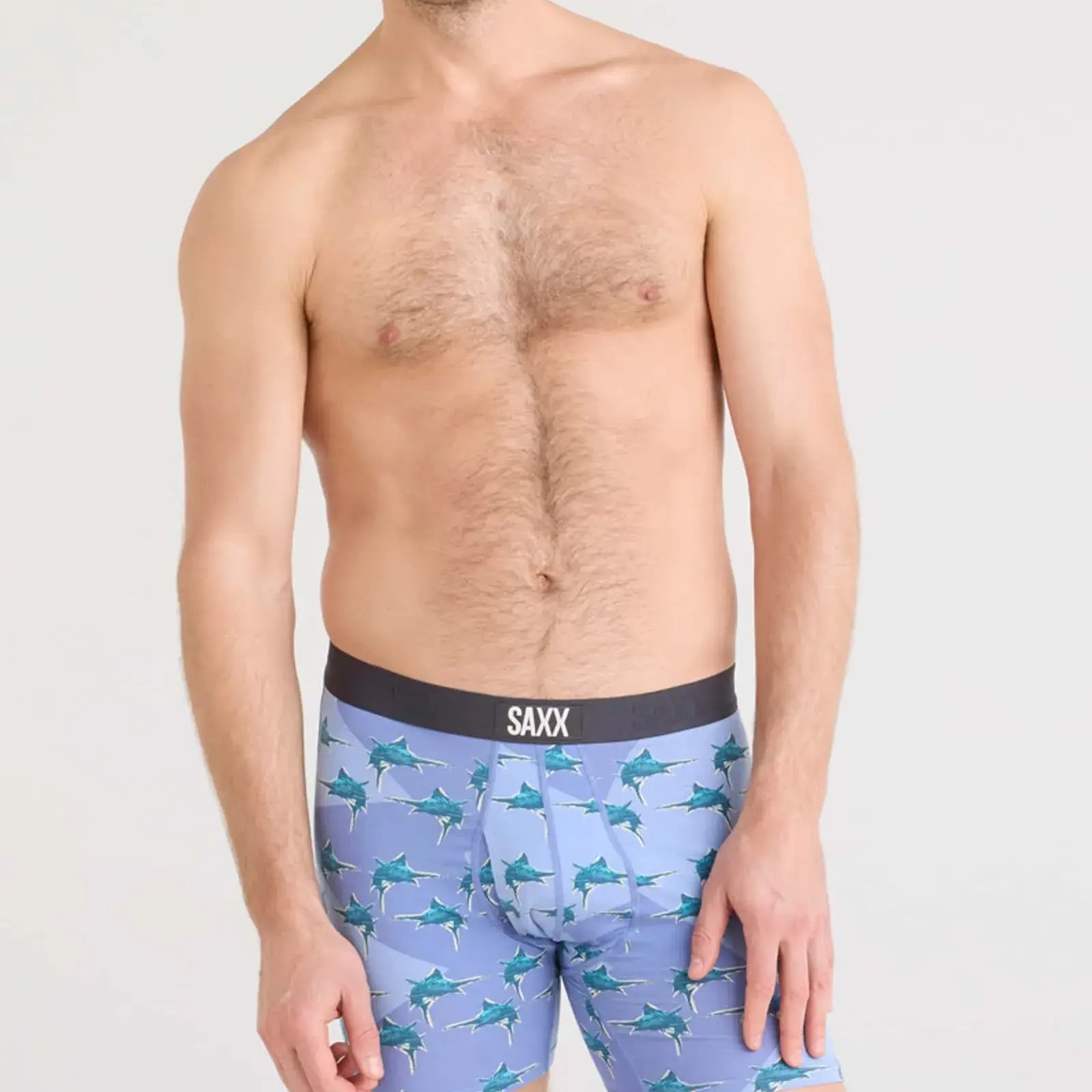 man in the blue suit blue - ultra super soft boxer saxx