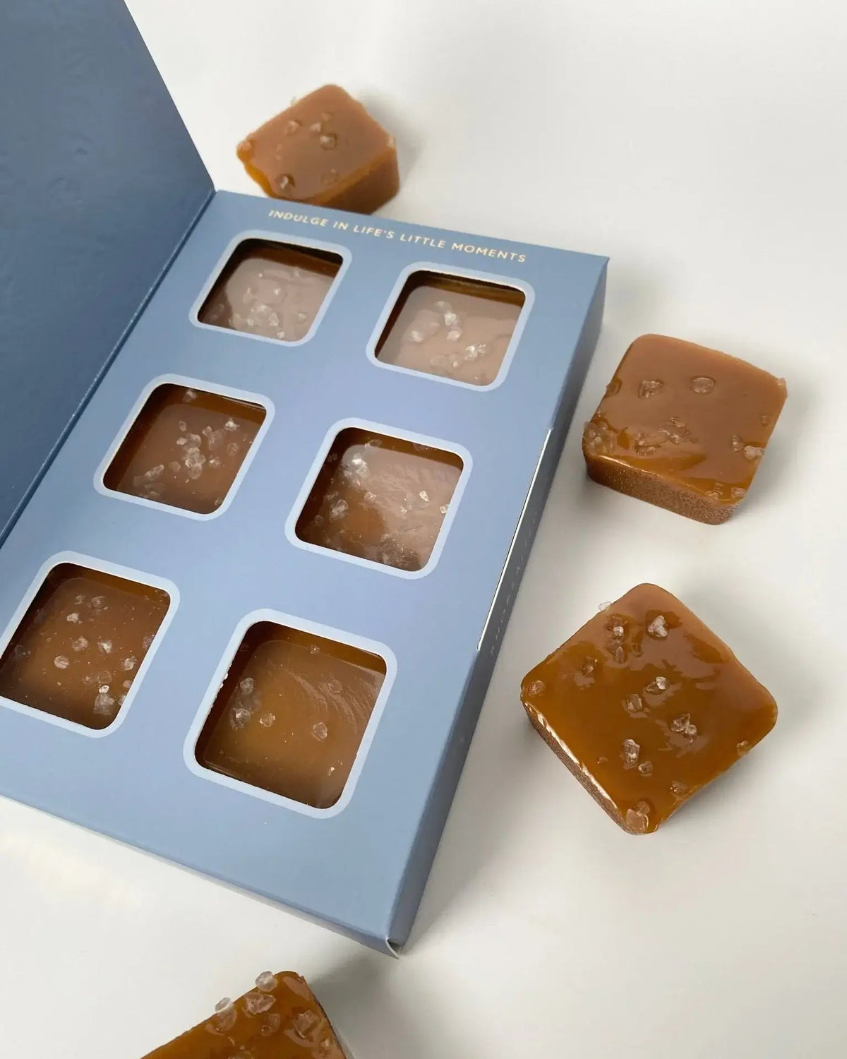 Shop Salted Thank You Box six classic sea salt caramels in embossed card box — Cloud Nine Pajamas