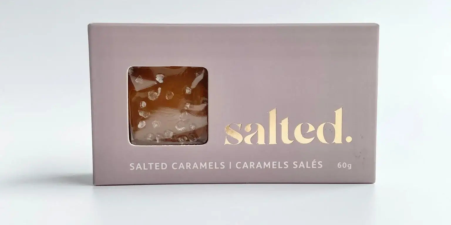salted caramel 2 piece box pack - handcrafted Canadian candy