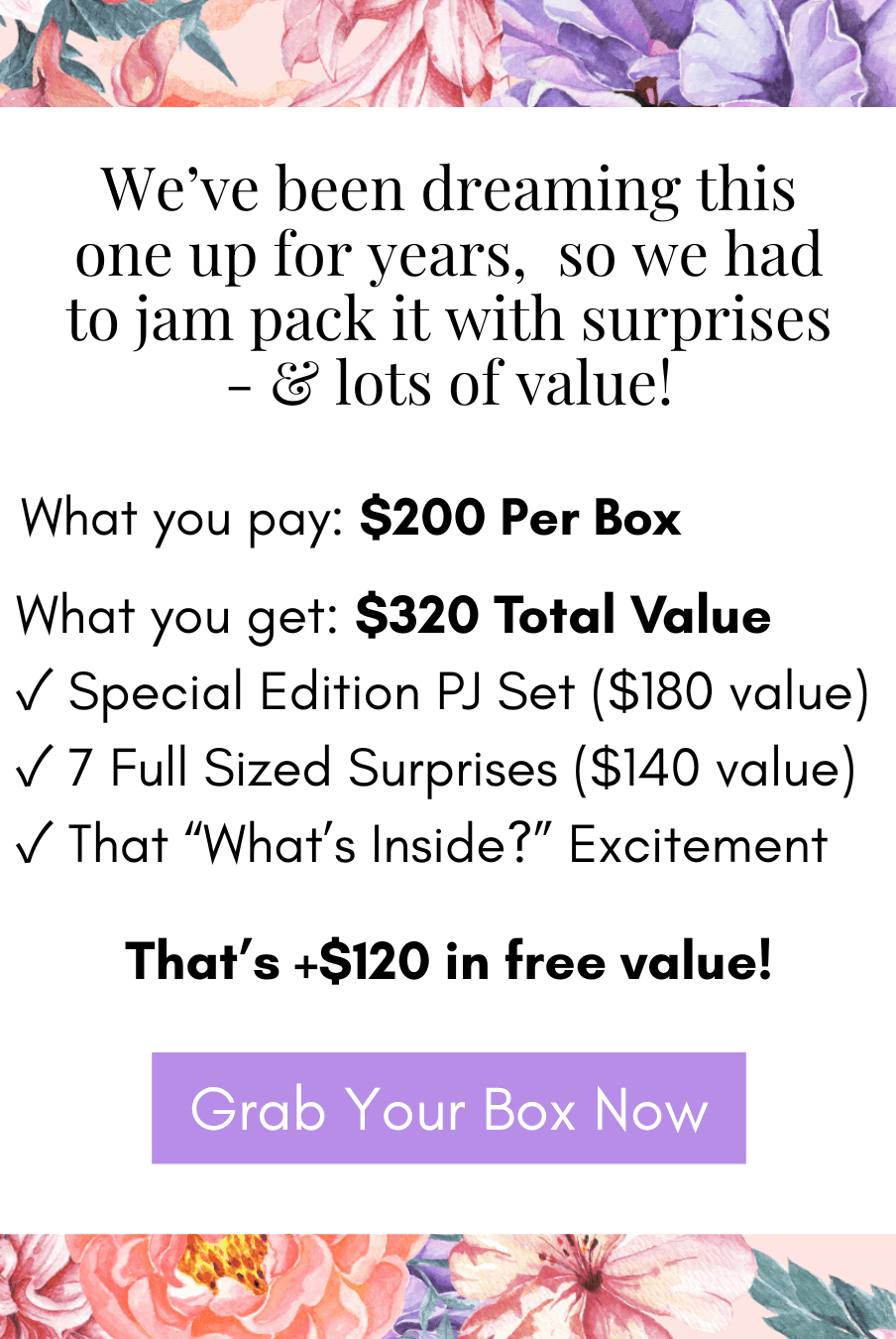 The Dreamer's Club Seasonal Box offers $320 total value for $200 with surprises and special edition items.