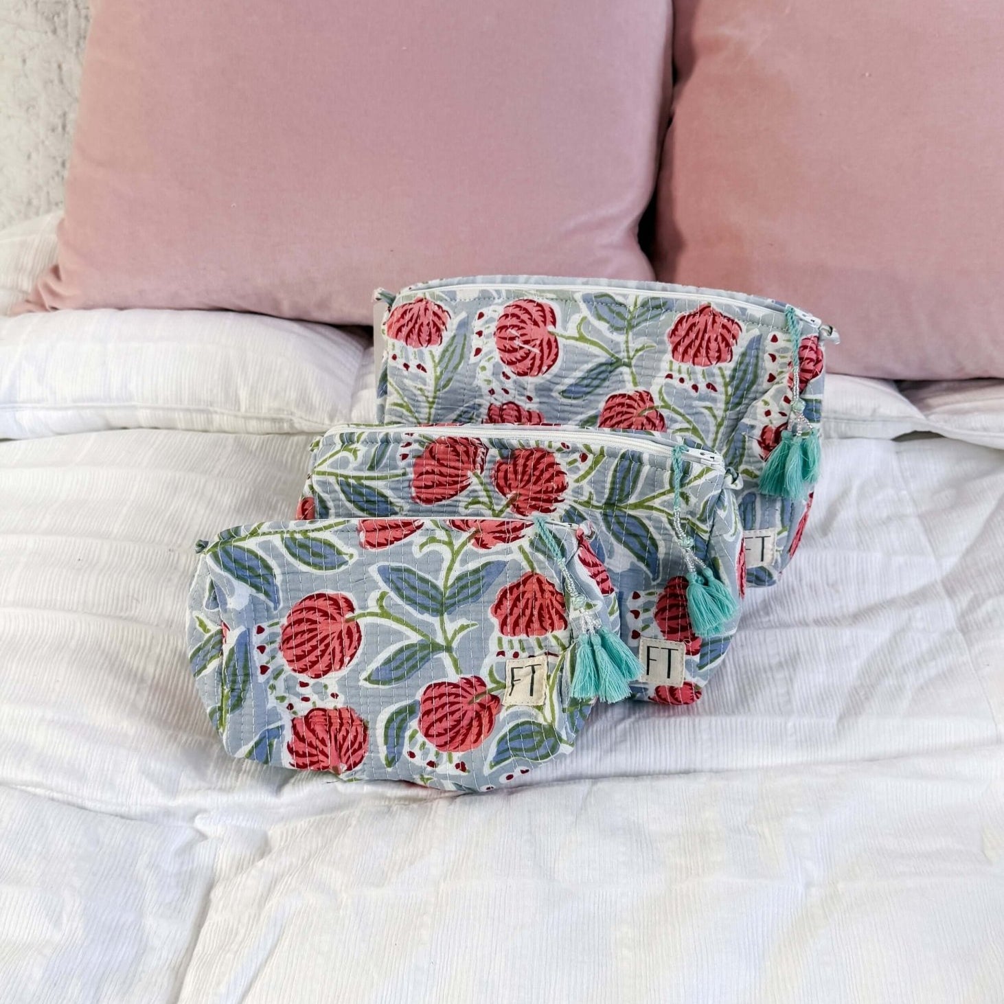 The Three In One Makeup Bag Set by French Toast Handmade - French Toast Handmade - Cloud Nine Pajamas