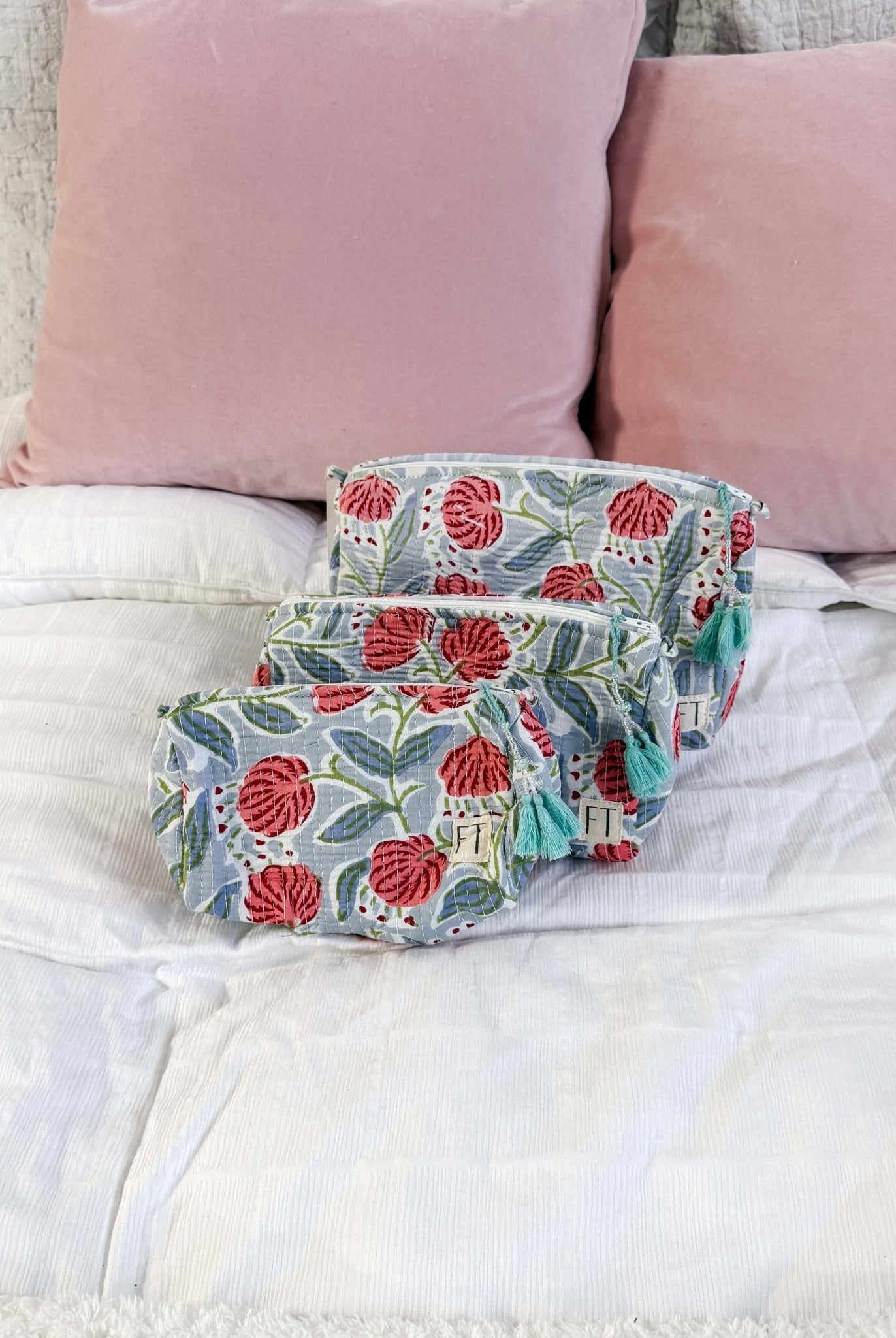 The Three In One Makeup Bag Set by French Toast Handmade - French Toast Handmade - Cloud Nine Pajamas
