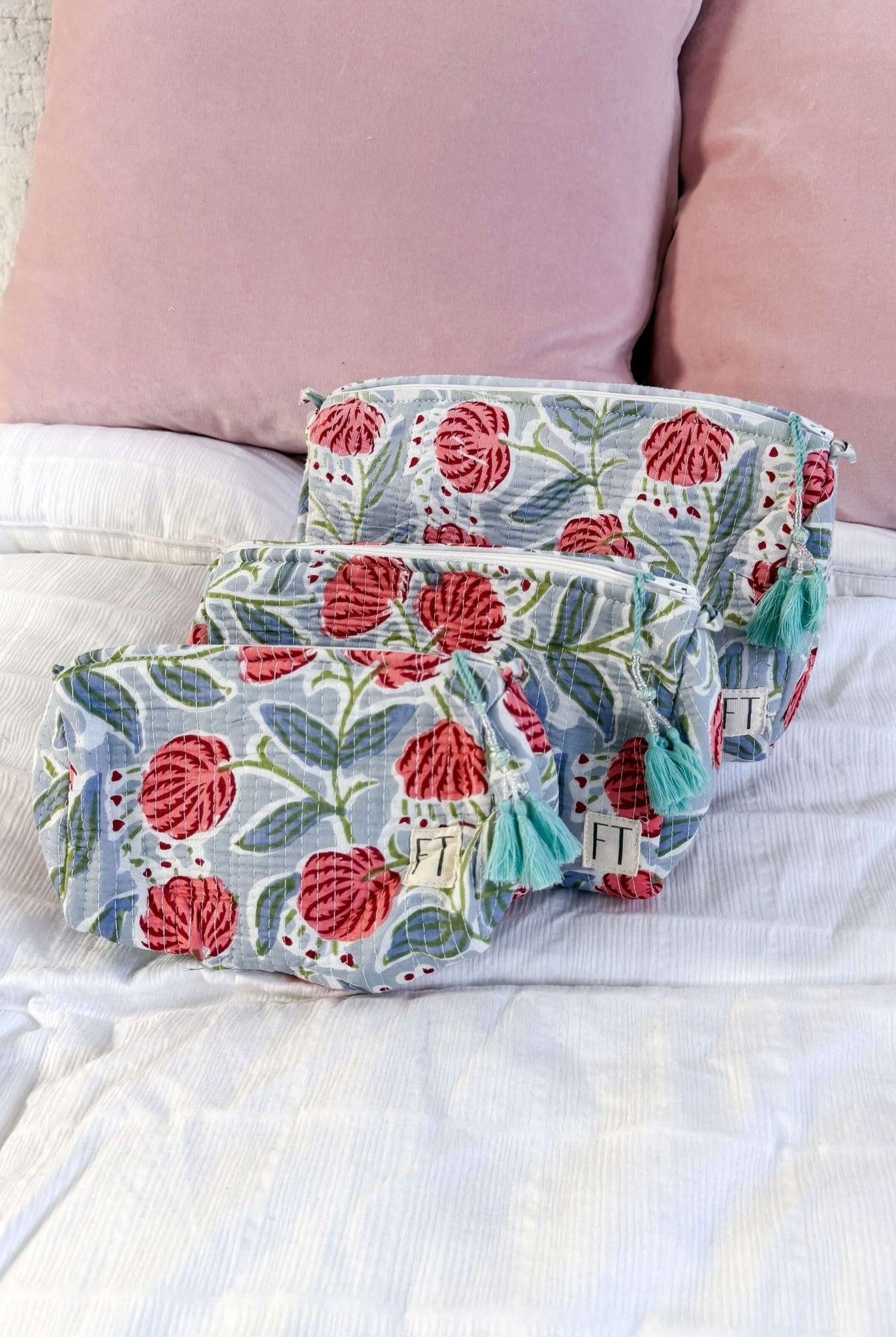 The Three In One Makeup Bag Set by French Toast Handmade - French Toast Handmade - Cloud Nine Pajamas