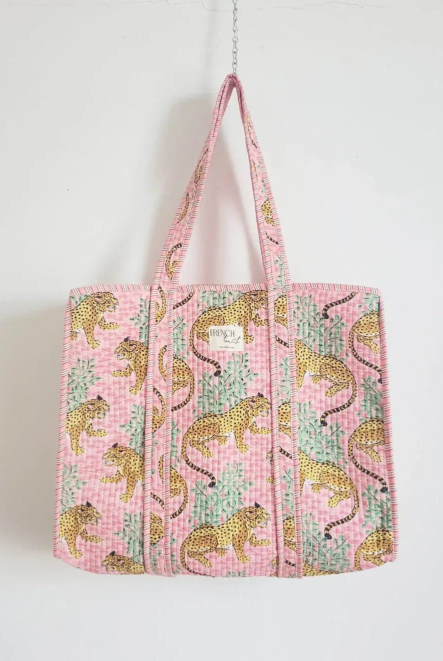 Pink Tiger Print Weekend Tote