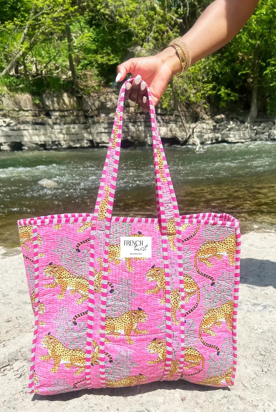 The Weekend Tote - Reversible Quilted Cotton Bag by French Toast Handmade - French Toast Handmade - Cloud Nine Pajamas