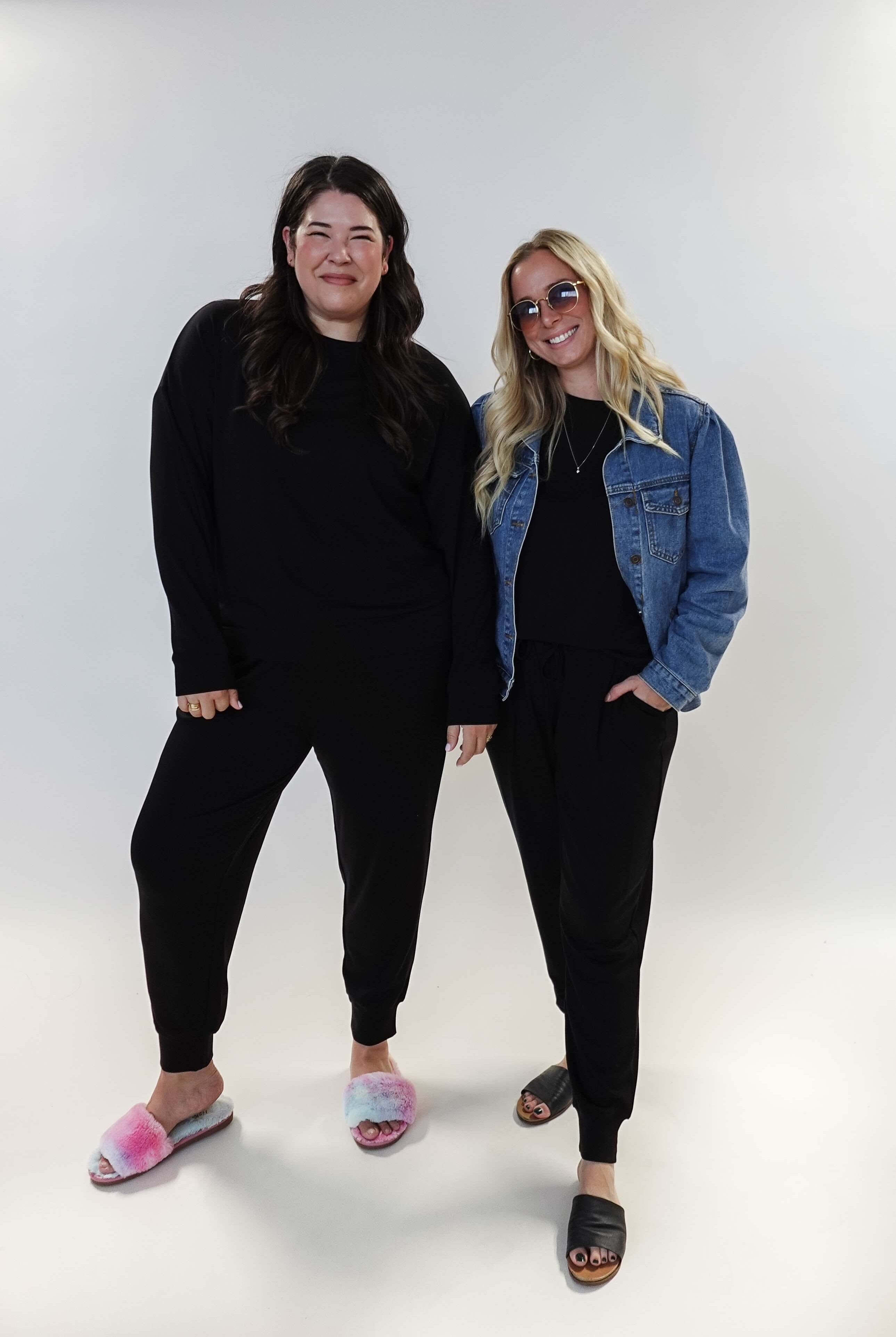 women's black lounge set with long sleeve top and jogger MIRANDA NIC Bamboo Blend