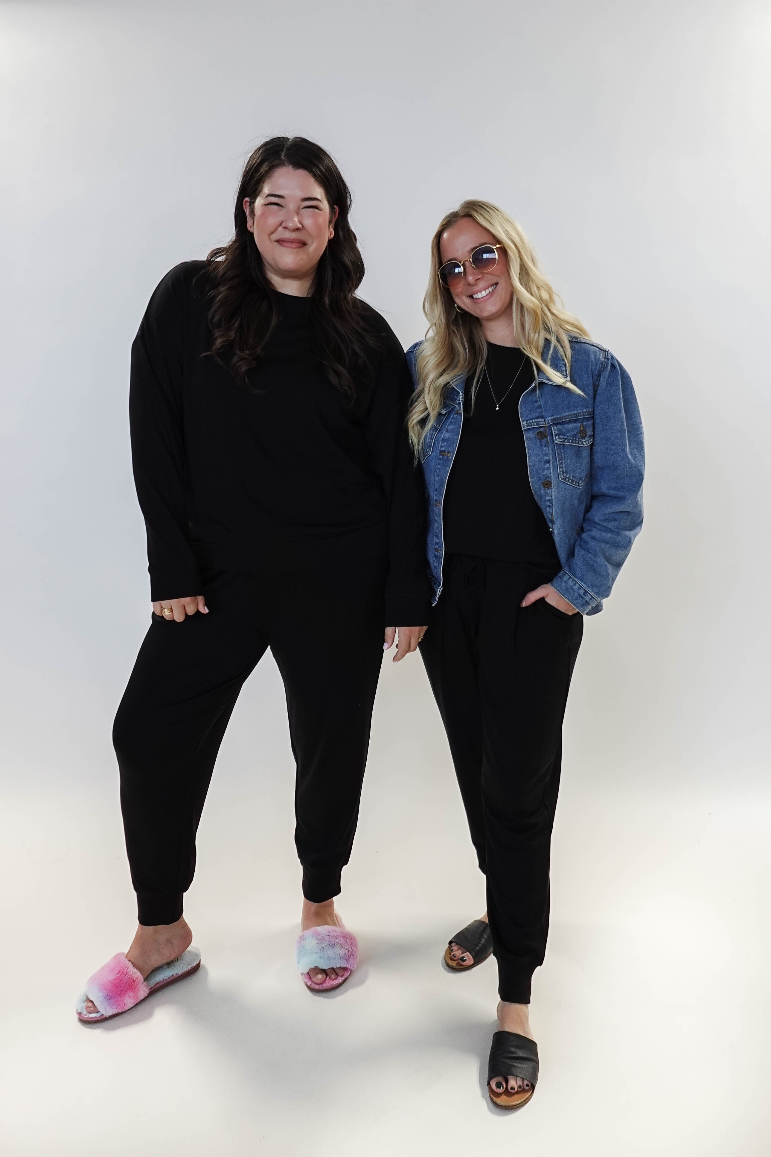 women's black lounge set with long sleeve top and jogger MIRANDA NIC Bamboo Blend