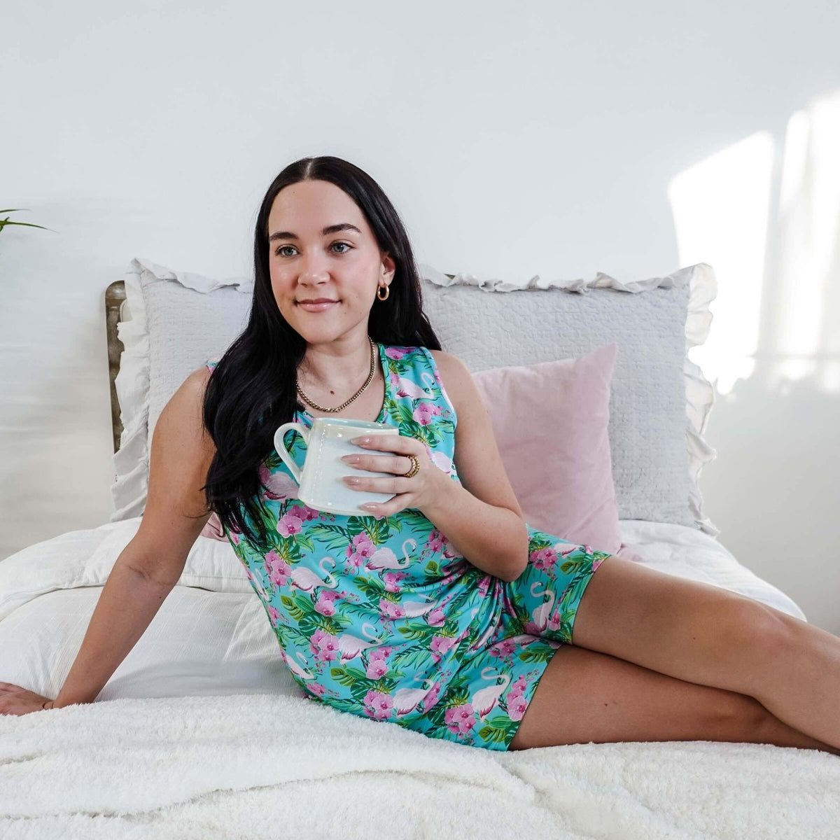Tropic Like It's Hot Print Tank & Short Bamboo PJ Set - Georgia Rylan - Cloud Nine Pajamas