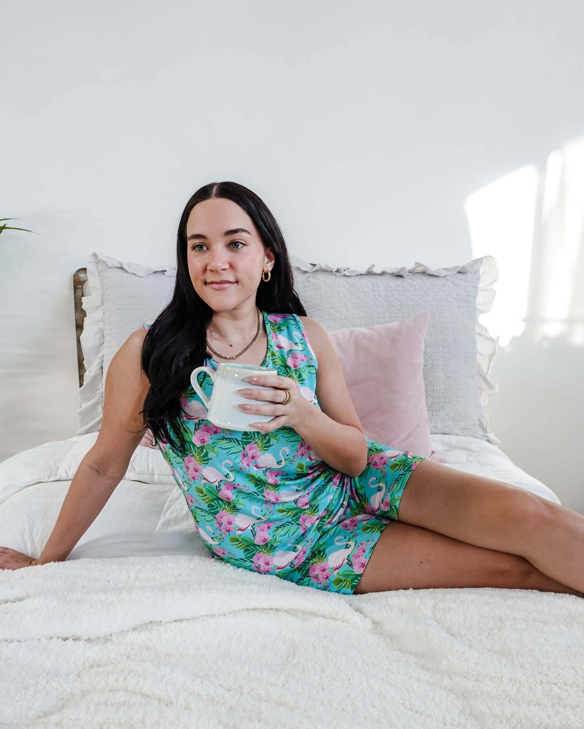 Tropic Like It's Hot Print Tank & Short Bamboo PJ Set - Georgia Rylan - Cloud Nine Pajamas