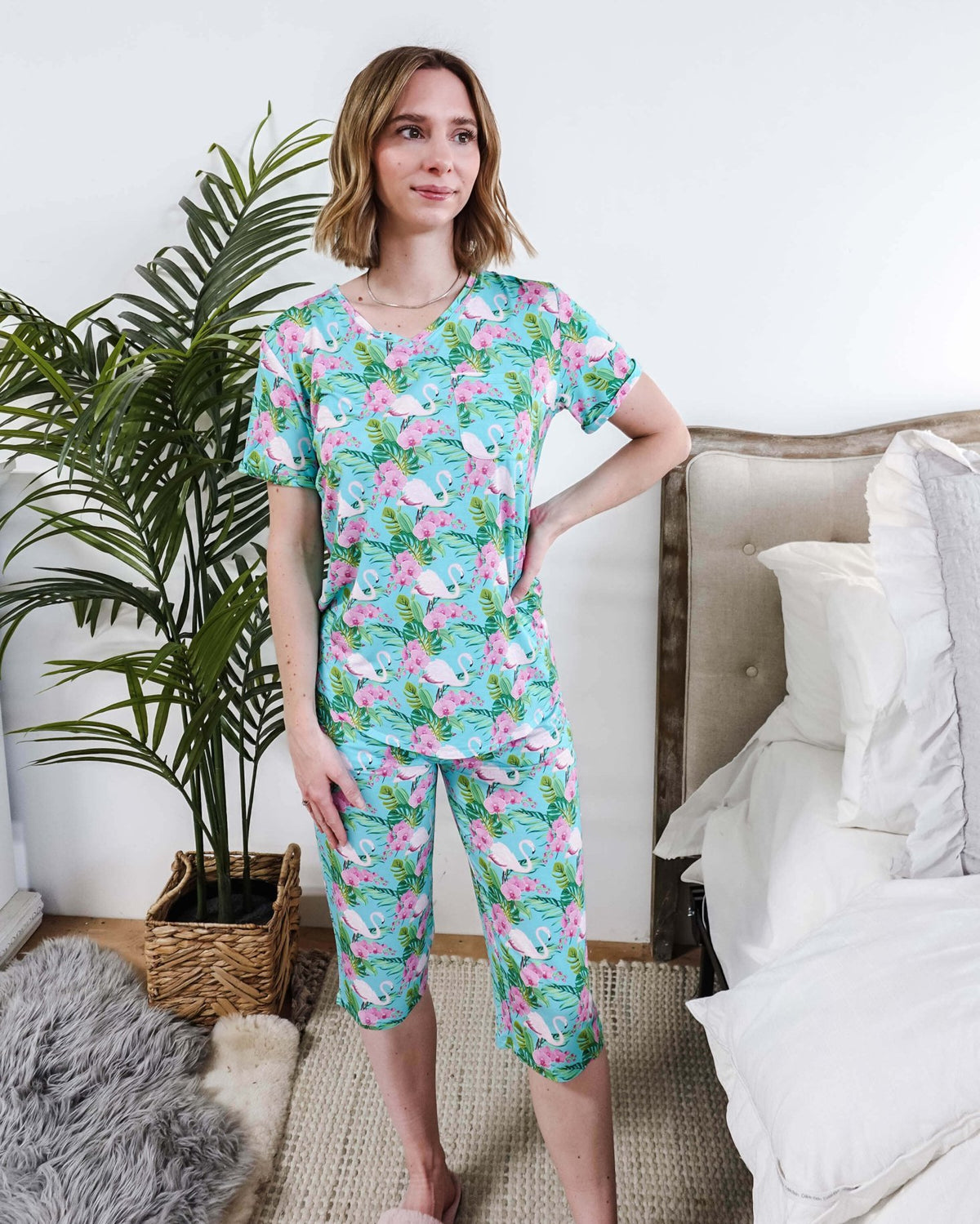 Tropic Like It's Hot Print Tee & Capri Bamboo PJ Set | GEORGIA RYLAN