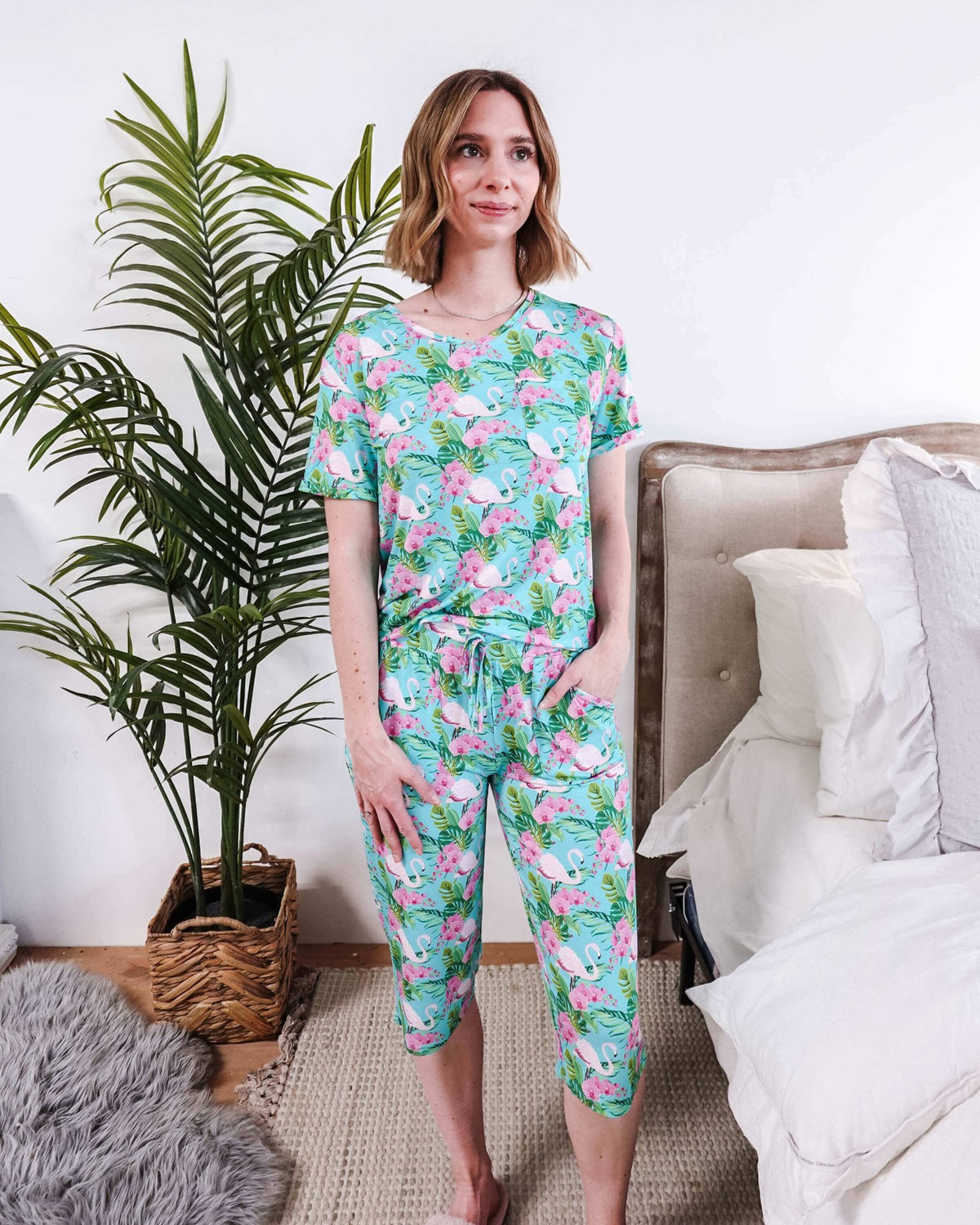 Tropic Like It's Hot Print Tee & Capri Bamboo PJ Set | GEORGIA RYLAN