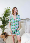 Short Sleeve Button Up/Short PJ Set Bamboo Tropic Like it's Hot