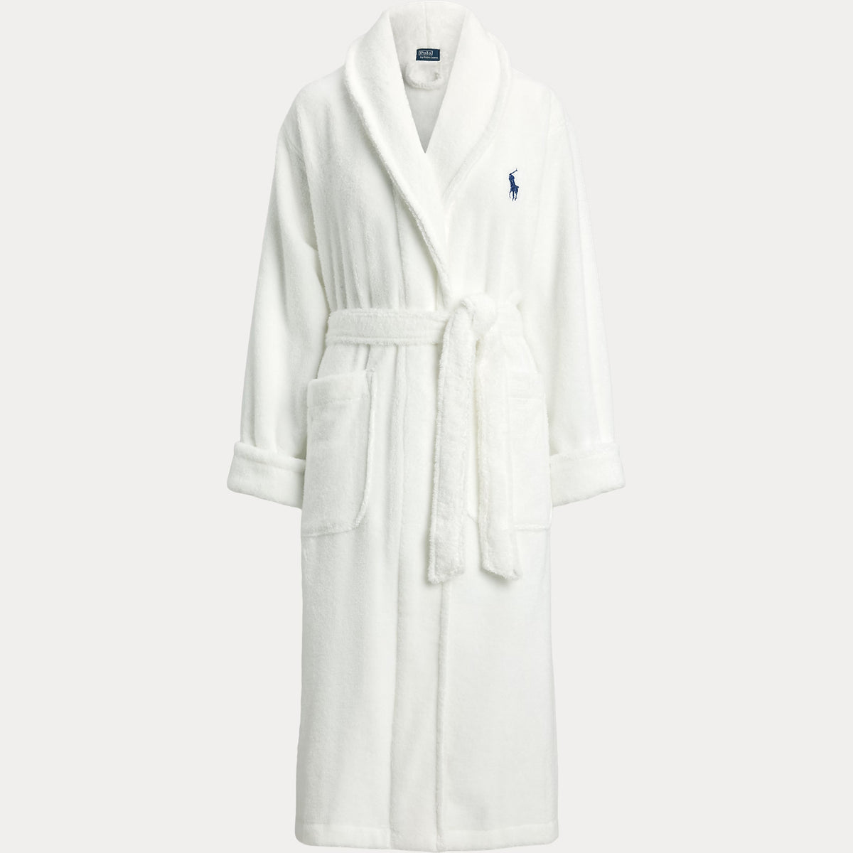 Polo Ralph Lauren Tuxedo Bear Robe off-figure flat lay — Cloud Nine Pajamas Edmonton