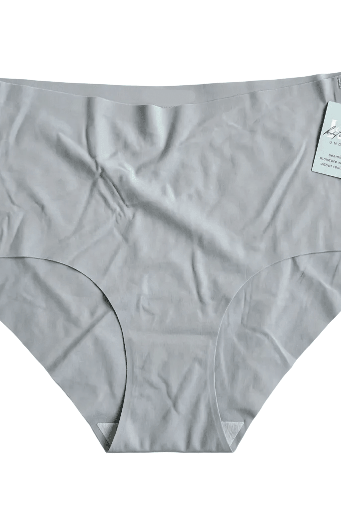 Stone Blue Seamless Mid Rise Underwear with cotton gusset Katie Em Undies
