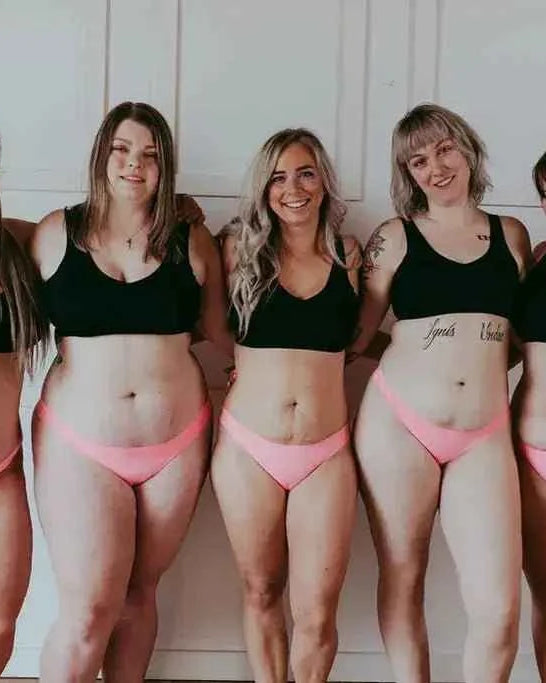 Katie Em Undies Ultimate Seamless Wireless Bra black on group of models of all shapes and sizes — Cloud Nine Pajamas Edmonton