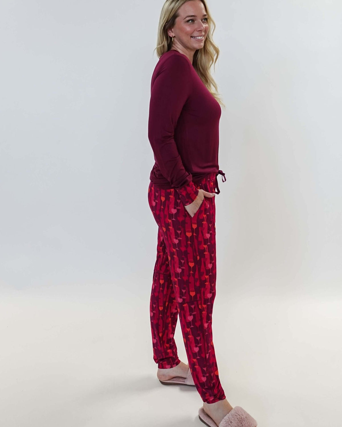 Vino Dreams PJ Long Sleeve Jogger Bamboo Set | GEORGIA RYLAN
