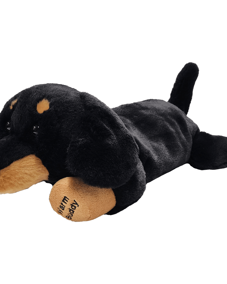 Warm Buddy Heat Up Stuffed Animal Cuddle Buddy Dachshund 15" - Therapeutic warm up weighted dog black and brown