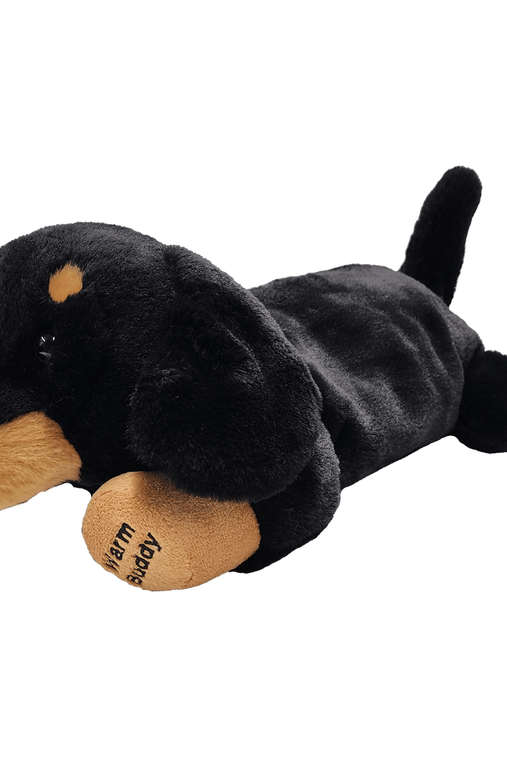 Warm Buddy Heat Up Stuffed Animal Cuddle Buddy Dachshund 15" - Therapeutic warm up weighted dog black and brown