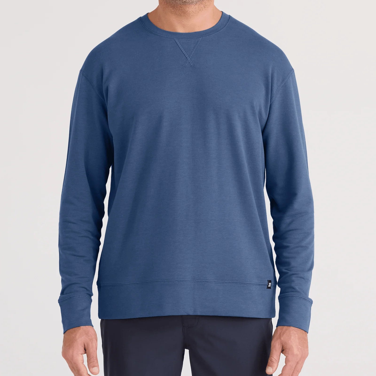 men's 3six five crew in washed indigo by SAXX