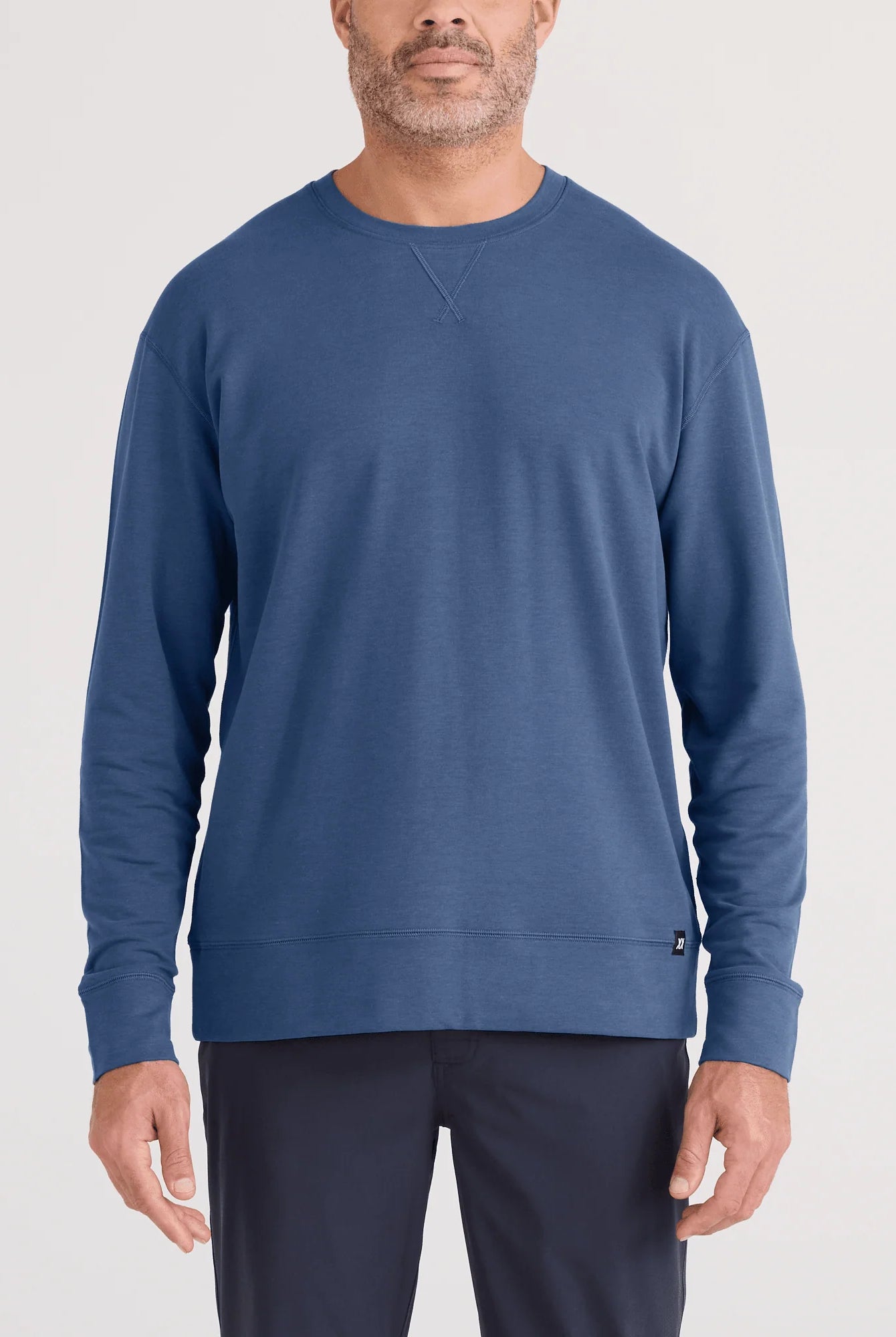 men's 3six five crew in washed indigo by SAXX