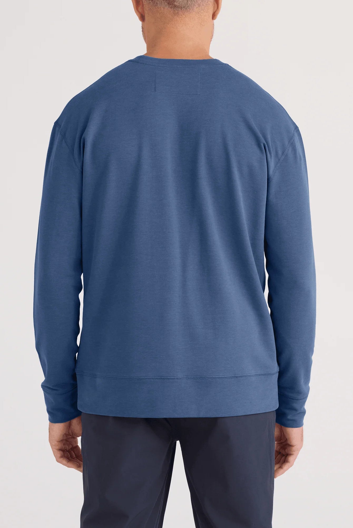 men's 3six five crew in washed indigo by SAXX